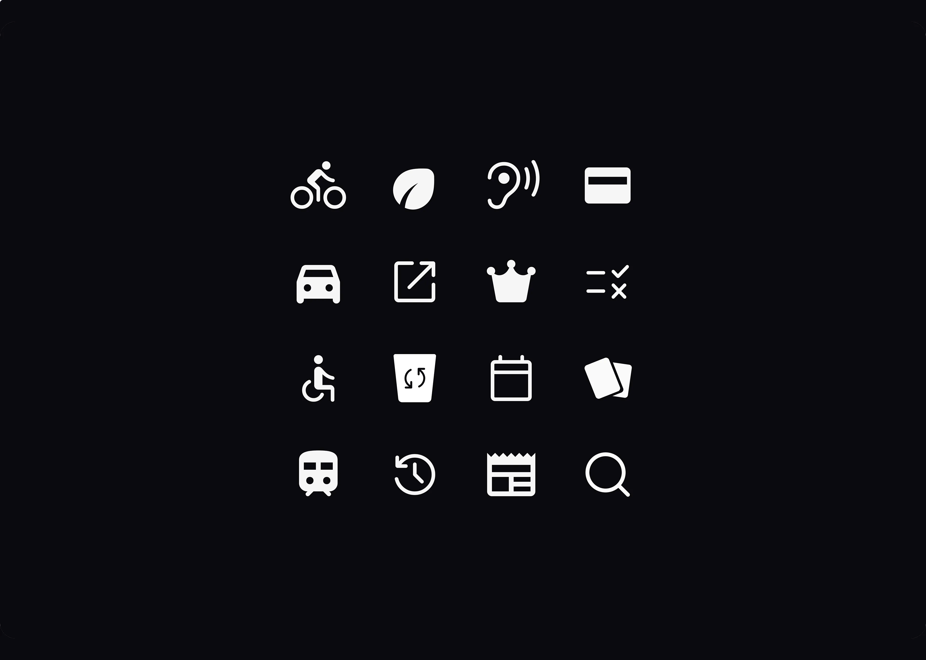Set met de custom iconen die voor de Ziggo Dome site zijn ontworpen